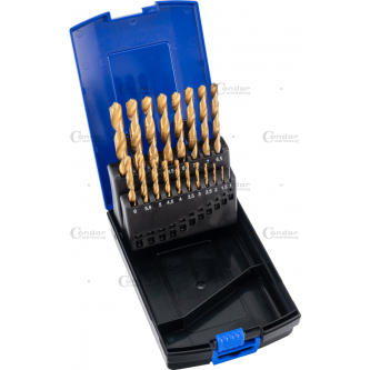 Grąžtai metalui HSS titano 1-10mm 19 dalių