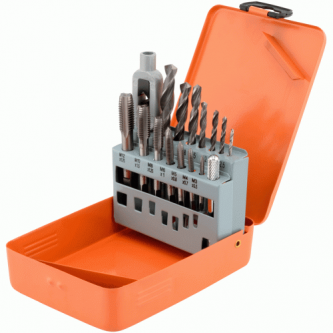 Sriegiklių ir grąžtų komplektas M3-M12/ 2.5-10,2mm