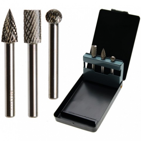 Volframo karbido deimantinių frezų rinkinys 6 mm, 3 vnt